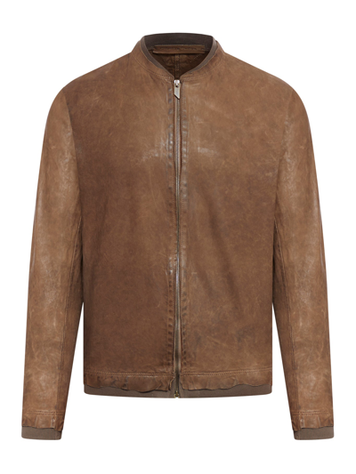 Salvatore Santoro Leather Jacket In Nude & Neutrals