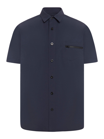 Sacai Matte Taffeta Shirt In Blue