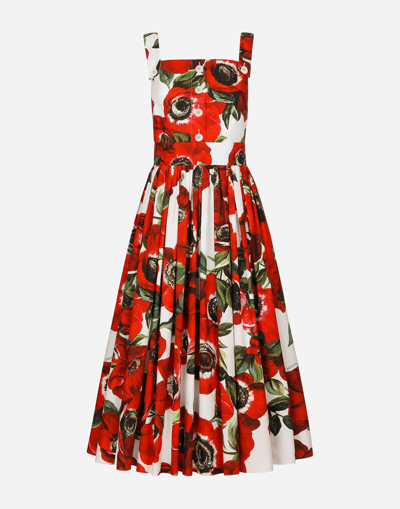 Dolce & Gabbana Cotton Sun Dress With Anemone Print