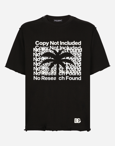Dolce & Gabbana Short-sleeved Banana-tree-print T-shirt In Black