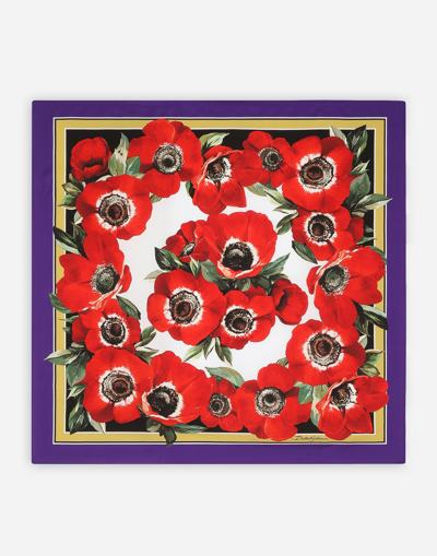 Dolce & Gabbana Anemone-print Twill Scarf (70 X 70) In プリント