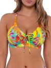 Sunsets Printed Kauai Underwire Bralette Bikini Top In Lush Luau