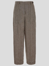 Brunello Cucinelli Tailored Linen Trousers In Brown