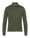 Boglioli Man Shirt Military Green Size M Cotton, Cashmere