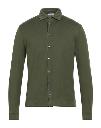 Boglioli Man Shirt Military Green Size M Cotton, Cashmere