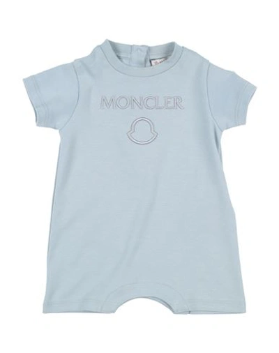 Moncler Newborn Girl Baby Jumpsuits Sky Blue Size 3 Cotton