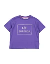 Superga Babies'  Toddler Girl T-shirt Purple Size 7 Cotton