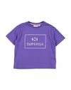 Superga Toddler Girl T-shirt Mauve Size 7 Cotton In Purple