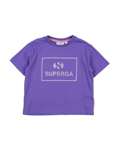 Superga Babies'  Toddler Girl T-shirt Purple Size 7 Cotton