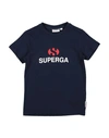 Superga Toddler Boy T-shirt Navy Blue Size 7 Cotton In Navy Blue
