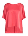 JUCCA JUCCA WOMAN TOP CORAL SIZE 6 SILK, ELASTANE