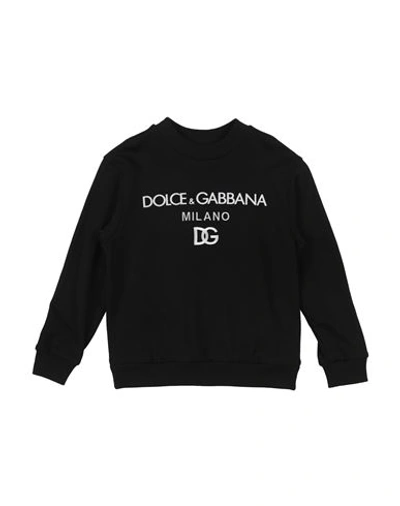Dolce & Gabbana Babies'  Toddler Boy Sweatshirt Black Size 7 Cotton, Elastane, Viscose, Polyester, Pvc - Poly