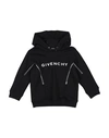 GIVENCHY GIVENCHY TODDLER GIRL SWEATSHIRT BLACK SIZE 5 COTTON, POLYESTER
