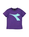 Diadora Toddler Girl T-shirt Purple Size 6 Cotton In Purple