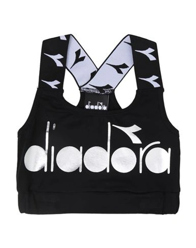 Diadora Babies'  Toddler Girl T-shirt Black Size 6 Cotton, Elastane