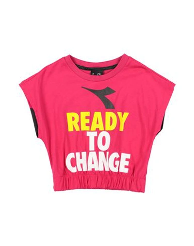 Diadora Babies'  Toddler Girl T-shirt Fuchsia Size 6 Cotton In Pink