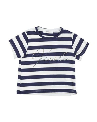 Vicolo Babies'  Toddler Girl T-shirt Navy Size 4 Viscose, Elastane In Navy Blue