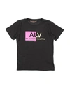 Alv By Alviero Martini Toddler Girl T-shirt Black Size 7 Cotton In Black