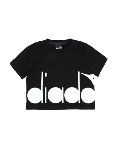 Diadora Babies'  Toddler Girl T-shirt Black Size 6 Cotton