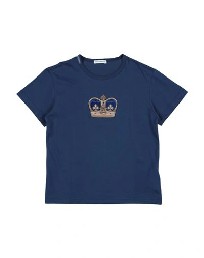 Dolce & Gabbana Babies'  Toddler Boy T-shirt Navy Blue Size 7 Cotton
