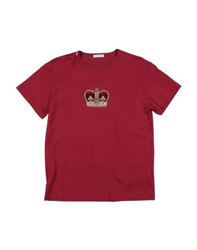 Dolce & Gabbana Babies'  Toddler Boy T-shirt Burgundy Size 5 Cotton In Red