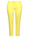 Rossopuro Woman Pants Yellow Size 10 Cotton, Elastane