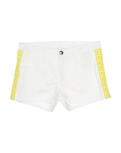 Fendi Babies'  Toddler Girl Shorts & Bermuda Shorts White Size 4 Cotton, Elastane