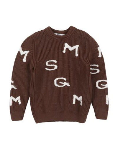 Msgm Babies'  Toddler Sweater Brown Size 4 Virgin Wool, Acrylic