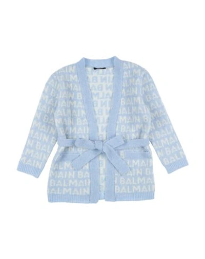 Balmain Babies'  Toddler Girl Cardigan Sky Blue Size 6 Virgin Wool, Polyamide