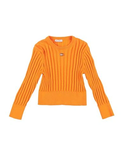 Dolce & Gabbana Babies'  Toddler Girl Sweater Orange Size 3 Cotton, Bronze