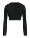 Alaïa Alaia Womens Noir Alaia Slim-fit Cropped Wool-blend Cardigan In Green