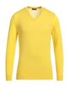 Drumohr Man Sweater Yellow Size 38 Merino Wool In Yellow