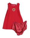 Dolce & Gabbana Newborn Girl Baby Dress Red Size 3 Viscose, Acetate, Elastane, Cotton, Synthetic Fib