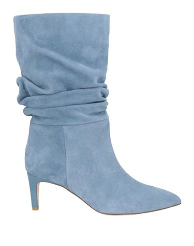 Paris Texas Slouchy Leather Boot In Blue