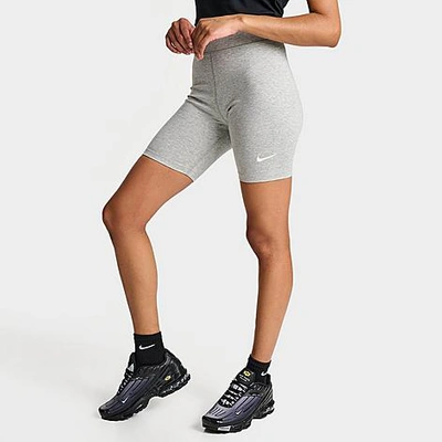 Nike Women's Sportswear Essential High-waisted 8" Biker Shorts In Heathered Grey