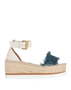 See By Chloé Woman Espadrilles Midnight Blue Size 7 Textile Fibers, Soft Leather In Blue