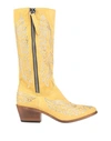 JE T'AIME JE T'AIME WOMAN BOOT LIGHT YELLOW SIZE 7 LEATHER