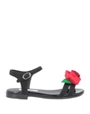 Dolce & Gabbana Toddler Girl Sandals Black Size 9.5c Textile Fibers In Black