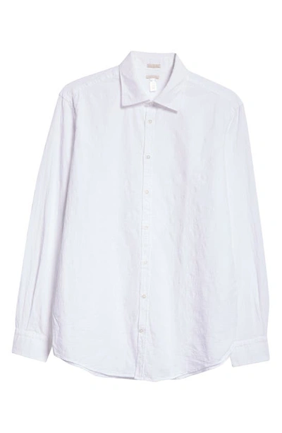 Massimo Alba Genova Regular Fit Jacquard Cotton Button-up Shirt In Bianco