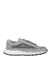 Valentino Garavani Woman Sneakers Silver Size 8 Textile Fibers, Soft Leather In Silver