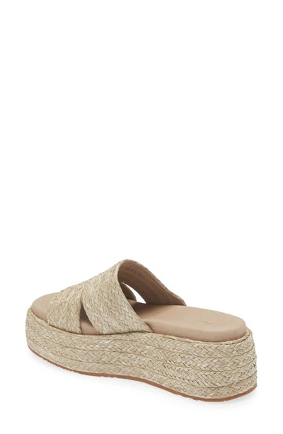 Chocolat Blu Larra Platform Slide Sandal In Smoke Raffia