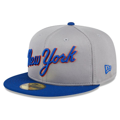 New Era Grey New York Mets 2024 Batting Practice 59fifty Fitted Hat