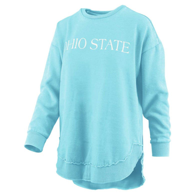 Pressbox Mint Ohio State Buckeyes Seaside Springtime Vintage Poncho Pullover Sweatshirt