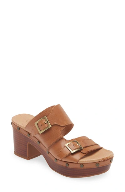 Chocolat Blu Goshen Platform Sandal In Camel Leather