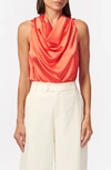 Cami Nyc Noreen Draped Silk Bodysuit In Spritz