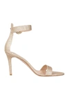 Gianvito Rossi Woman Sandals Gold Size 7 Textile Fibers