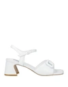 JEANNOT JEANNOT WOMAN SANDALS WHITE SIZE 10 LEATHER