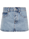 Alexander Wang Crystal-embellished Denim Mini Skirt In Blau