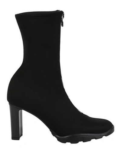 Alexander Mcqueen Zip-up Ankle Boots Woman Ankle Boots Black Size 6 Elastane, Polyester