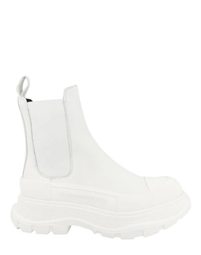 Alexander Mcqueen Leather Ankle Boots Woman Ankle Boots White Size 8 Calfskin
